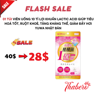 Viên uống 10 tỉ  lợi khuẩn Lactic Acid giúp tiêu hoá tốt, ruột khoẻ, tăng kháng thể, giảm đầy hơi  Yuwa Nhật Bản