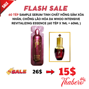 Sample serum Tinh Chất hồng sâm Xóa Nhăn, Chống Lão Hóa Da  Whoo  Intensive Revitalizing Essence (60 tép x 1ml = 60ml )