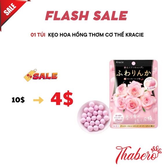 Kẹo Hoa Hồng Thơm Cơ Thể Kracie Nhật Bản 35g