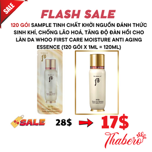 Sample tinh chất khởi nguồn đánh thức sinh khí, chống lão hoá, tăng độ đàn hồi cho làn da  Whoo First Care Moisture Anti Aging Essence (120 gói x 1ml = 120ml)