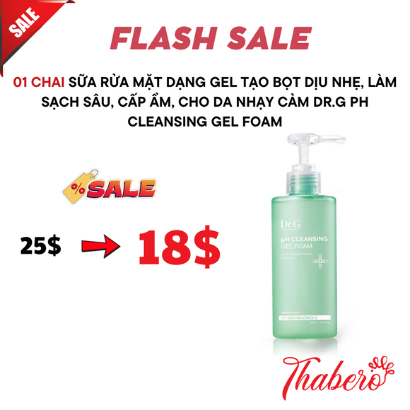 Sữa Rửa Mặt Dạng Gel Tạo Bọt Dịu Nhẹ, Làm Sạch Sâu, Cấp Ẩm, Cho Da Nhạy Cảm Dr.G pH Cleansing Gel Foam