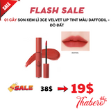 Son kem lì 3CE Velvet Lip Tint màu Daffodil - Đỏ đất