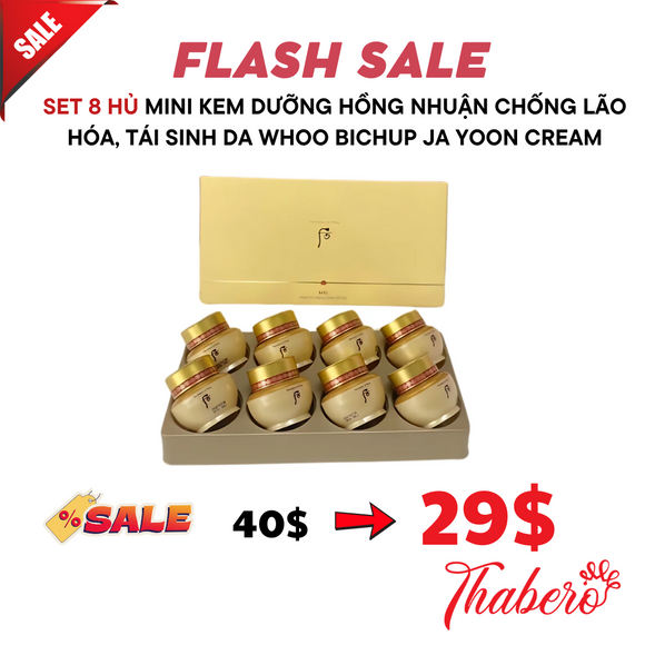 Set 8 hủ mini Kem Dưỡng Hồng Nhuận Chống Lão Hóa, Tái Sinh Da Whoo Bichup Ja Yoon Cream