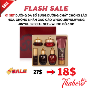 Bộ dưỡng da bổ sung dưởng chất chống lão hóa, chống nhăn cao cấo Whoo Jinyulhyang Jinyul Special Set - whoo đỏ 6 SP