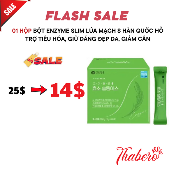 Bột Enzyme Slim  lúa mạch S Hàn Quốc Hỗ Trợ Tiêu Hóa, Giữ Dáng Đẹp Da, Giảm Cân