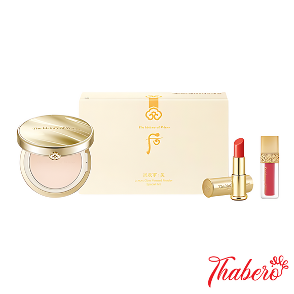 Set Phấn Phủ ngọc trai chống nắng dạng nén + Son The history of Whoo Gongjinhyang Mi Luxury Glow Pressed Powder Pact SPF30/PA++ - Tone số 21 da sáng