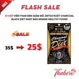 Viên than đen giảm mỡ, detox ruột Charcoal Black Diet Nhật Bản Minami healthy Foods