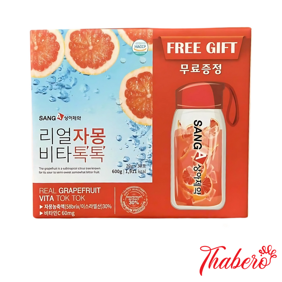 Nước Ép Bưởi Hỗ Trợ Giảm Cân, Đẹp Da Sanga Real Grapefruit Vita Tok Tok 30 gói - Tặng bình đựng