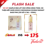 Sample Kem lót ánh hồng nâng tone, cải thiện nếp nhăn Whoo Cheongidan Double Radiant Base Pink (120 gói x 1ml = 120ml)