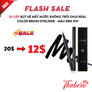 Bút kẻ mắt nước không trôi Ohui Real Color Brush Eyeliner - Màu đen #01