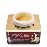 Mặt nạ ngủ hồng sâm đỏ dưỡng trắng da và chống nhăn  ban đêm My Gold Korea Red Gingseng Sleeping Pack