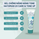 Kem Chống Nắng Hatomugi dành cho da dầu mụn The Tone Up UV Milky Gel UV Care & Tone Up SPF50+ PA++++