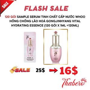 Sample serum Tinh Chất Cấp Nước Whoo Hồng chống lão hoá Gongjinhyang Vital Hydrating Essence (120 gói x 1ml =120ml)