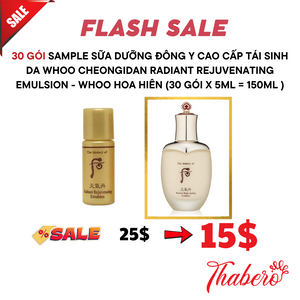 Sample Sữa dưỡng đông y cao cấp tái sinh da Whoo Cheongidan Radiant Rejuvenating Emulsion - Whoo hoa hiên (30 gói x 5ml = 150ml )