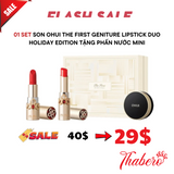 Set Son Ohui The First Geniture Lipstick Duo Holiday Edition tặng phấn nước mini