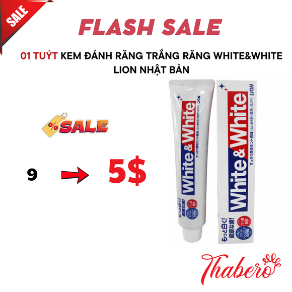 Kem đánh răng trắng răng white&white Lion Nhật Bản