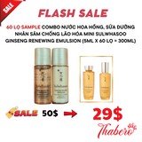 Combo nước Hoa Hồng, Sữa Dưỡng Nhân Sâm Chống Lão Hóa Mini Sulwhasoo Ginseng Renewing Emulsion (5ml x 60 lọ = 300ml)