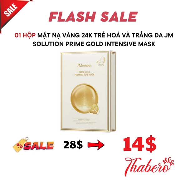 Mặt nạ vàng 24k trẻ hoá và trắng da JM Solution Prime Gold Intensive Mask