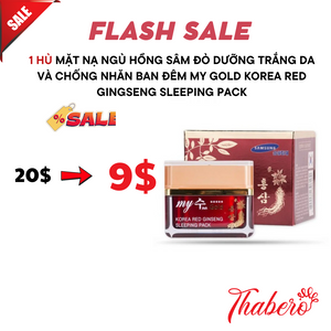 Mặt nạ ngủ hồng sâm đỏ dưỡng trắng da và chống nhăn  ban đêm My Gold Korea Red Gingseng Sleeping Pack