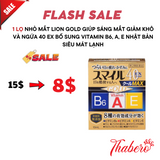 Nhỏ mắt Lion Gold giúp sáng mắt giảm khô và ngứa  40 Ex bổ sung Vitamin B6, A, E Nhật Bản siêu mát lạnh