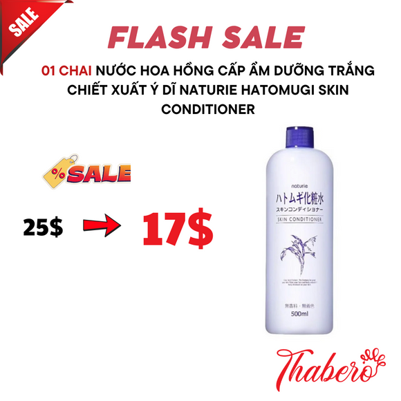 Nước Hoa Hồng Cấp Ẩm Dưỡng Trắng Chiết Xuất Ý Dĩ Naturie Hatomugi Skin Conditioner