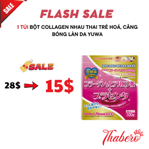 Bột Collagen nhau thai trẻ hoá, căng bóng làn da Yuwa Nhật Bản