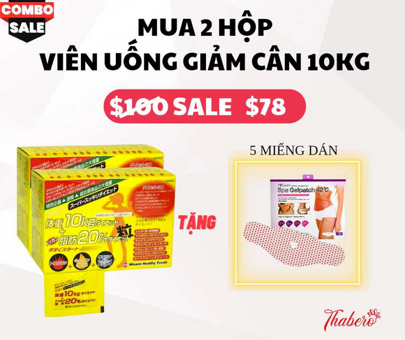 COMBO 02 hộp Viên uống hỗ trợ giảm cân Minami 10kg+20% mỡ tặng 5 miếng  dán tan mở bụng ( ship tháo vỏ dán bụng )