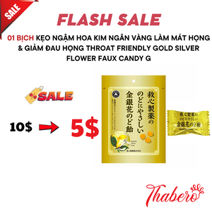 Kẹo ngậm hoa kim ngân vàng làm mát họng & giảm đau họng Throat Friendly Gold Silver Flower Faux Candy G