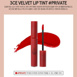 Son kem lì 3CE Velvet Lip Tint màu Private - Đỏ lạnh