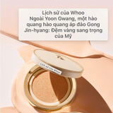 Set Phấn nước trang điểm ngăn ngừa lão hóa Whoo GJH Mi Luxury Golden Cushion Glow - Tặng kèm tinh chất tái sinh Illuminating Regenerating Essence