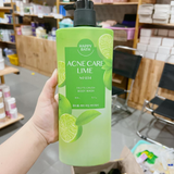 Sữa Tắm hương chanh chăm sóc làn da mụn khử mùi cơ thể giảm dầu trên da  Happy Bath Ance Care Lime