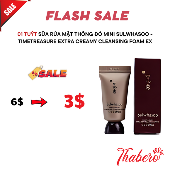 Sữa Rửa Mặt Thông Đỏ Mini Sulwhasoo - Timetreasure Extra Creamy Cleansing Foam Ex