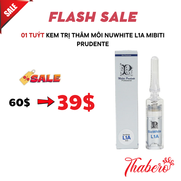 Kem trị thâm môi Nuwhite L1A Mibiti Prudente của Mỹ