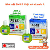 Nước nhỏ mắt mát lạnh  SMILE 15ml siêu dưỡng 40 EX có vitamin A, E, B6 dưỡng mắt giảm mỏi Nhật Bản