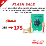 Set Son Dưỡng Đông Y Whoo Gongjinhyang Mi Glow Lip Balm Special Set - Phiên bản Giáng Sinh 2024 - Màu hồng pink