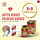 Viên Uống ngăn ngừa đột quỵ, phòng chống ung thư, ổn định và điều hoà huyết áp Natto Kinase Premium 6000FU Wakenko