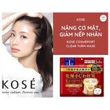 Mặt nạ chống nhăn và săn chắc da  Kose Clear Turn Plumping Maák - Màu đỏ